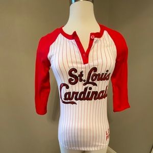 PINK Cardinals 3/4 Sleeve Sequin T-Shirt (XS)